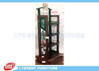 4 - Soporte de exhibición de consumición suave de madera sólida de los estantes con el logotipo de la impresión/el alambre de metal
