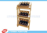 SGS de madera natural de los soportes de exhibición del MDF/estantes de exhibición derechos libres del vino para la tienda al por menor