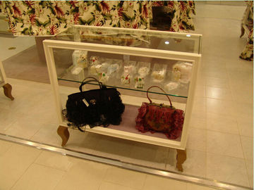 Gabinete de exhibición de cristal de madera de Brown de la aprobación del ISO para los bolsos/la venta de la ropa